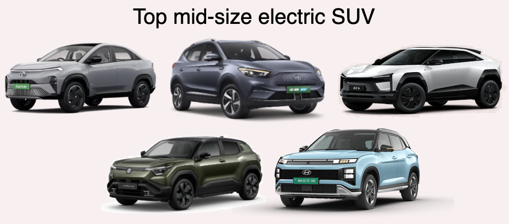top mid size electric SUV cars